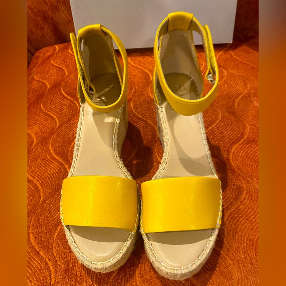 Franco Sarto yellow wedge sandal